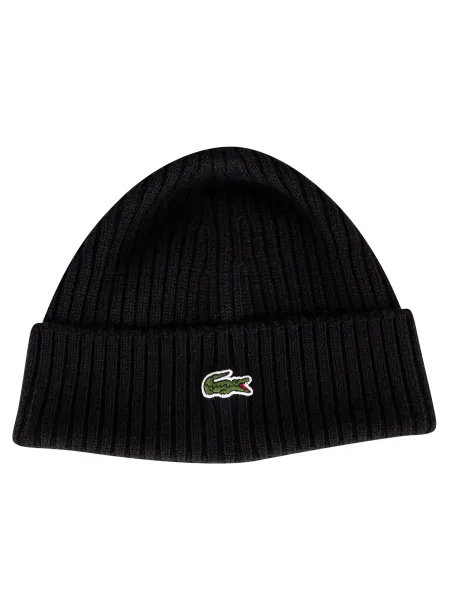 Lacoste Ribbed Embroidered Logo Beanie