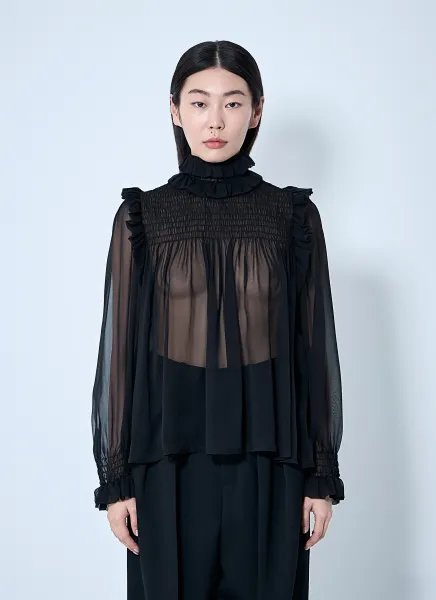 Ruffled Silk Blouse