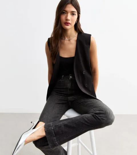 Women's Washed Black Flared Jeans