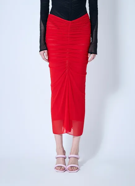 Mesh Ruched Skirt