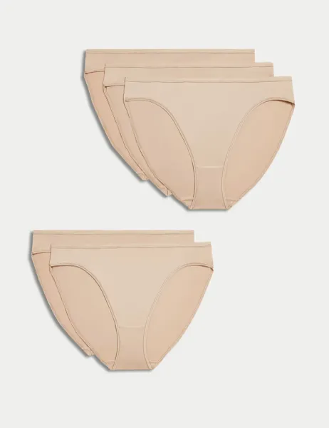 Marks & Spencer 5pk Microfibre High Leg Knickers Rose Quartz