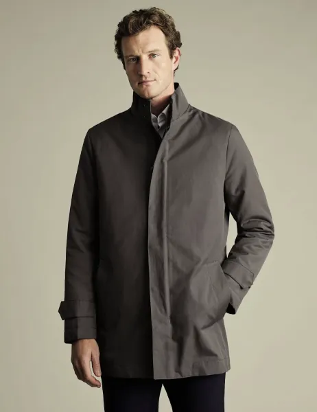 Charles Tyrwhitt Cotton Rich 3 in 1 Mac with Removable Gilet Brown