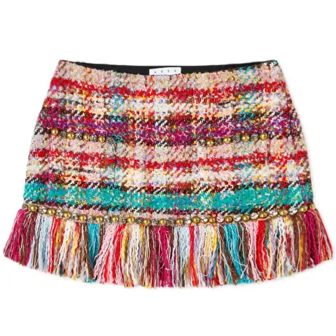 Fringed Hem Mini Skirt