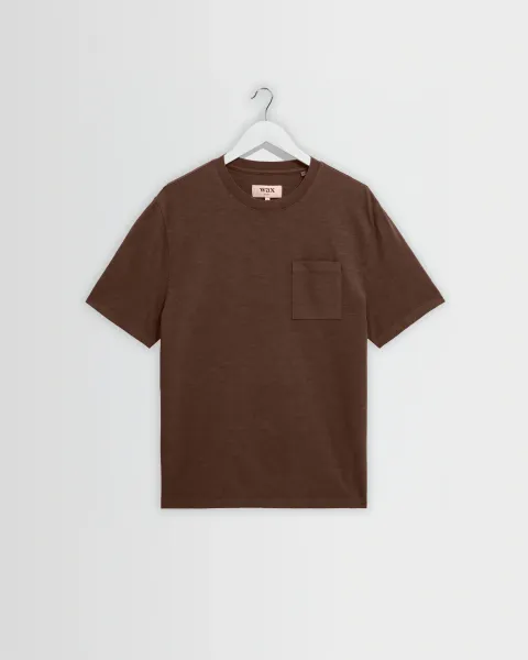 Dean - Brown Slub Cotton Pocket t-Shirt