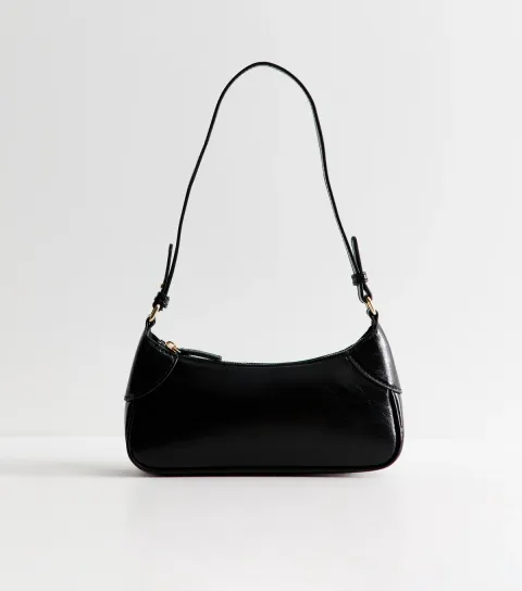 New Look Black Faux Leather Shoulder Bag