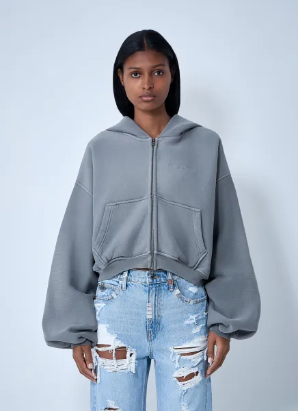 Crop Zip-Up Sweateshirt