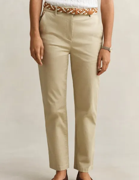 Gant Cotton Rich Slim Fit Chinos Beige