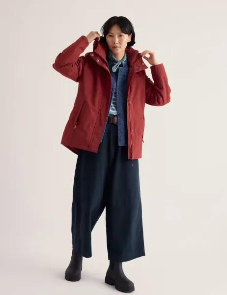 Waterproof Hooded Rain Jacket Red