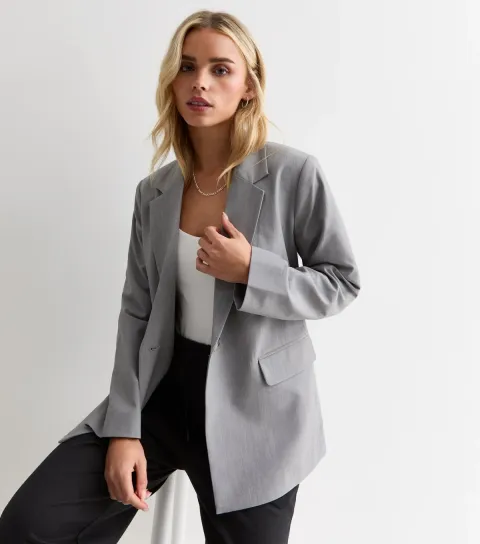 Women's Petite Grey Marl Blazer