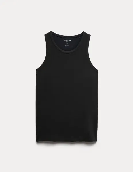 Autograph Supima Cotton Modal Sleeveless Vest Black