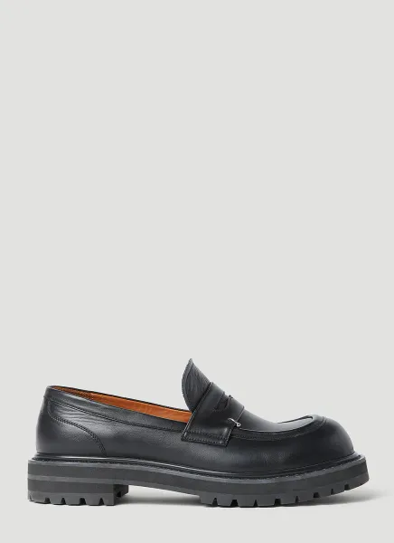 Pierced Leather Loafers