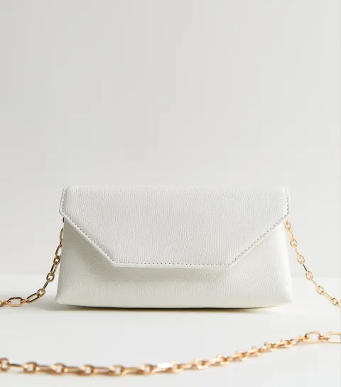 White Lizard Effect Faux Leather Clutch