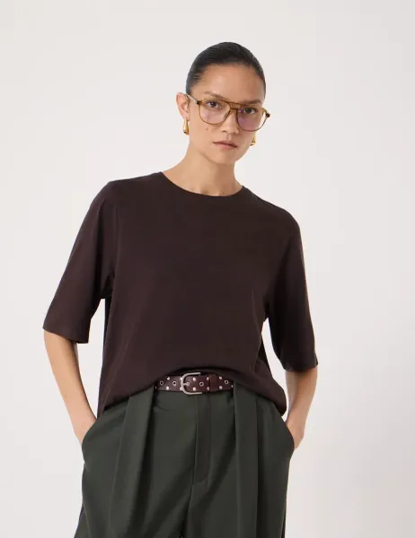 HUSH Cotton Rich T-Shirt Chocolate