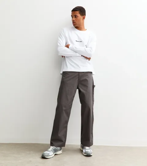 Men's Grey Relaxed Cargo Trousers