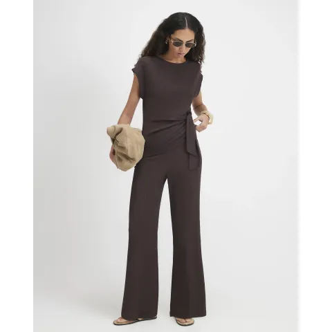 River Island Textured Wide Leg Trousers