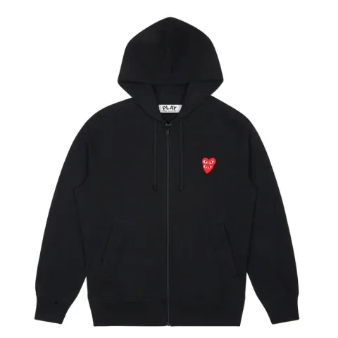 Double-Heart Patch Sweatshirt Black