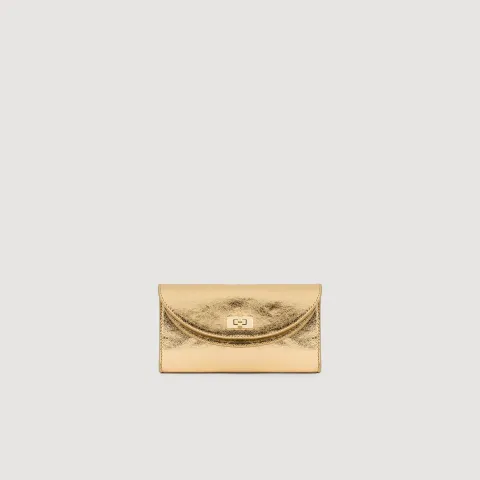 Mambo metallic leather clutch