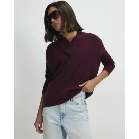 River Island V Neck Ribbed Jumper
