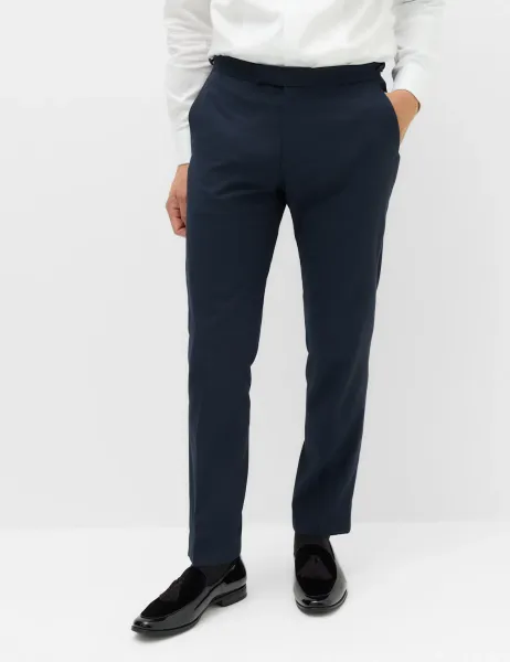 Marks & Spencer Tailored Fit Tipped Tuxedo Trousers Navy