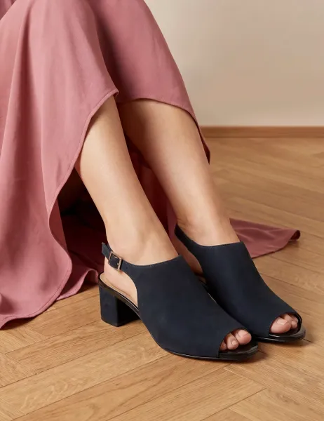 Jones Bootmaker Suede Kitten Heel Pointed Court Shoes
