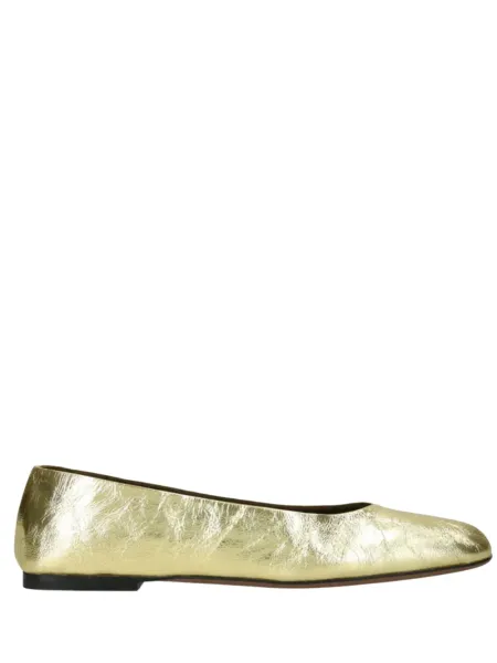 Square Ballet Flats Gold