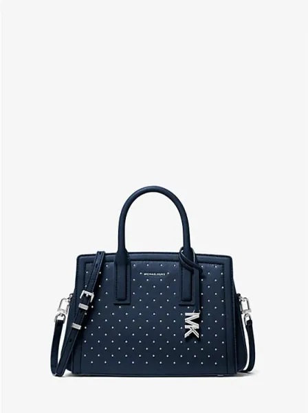 Michael Kors Laila Small Studded Leather Satchel