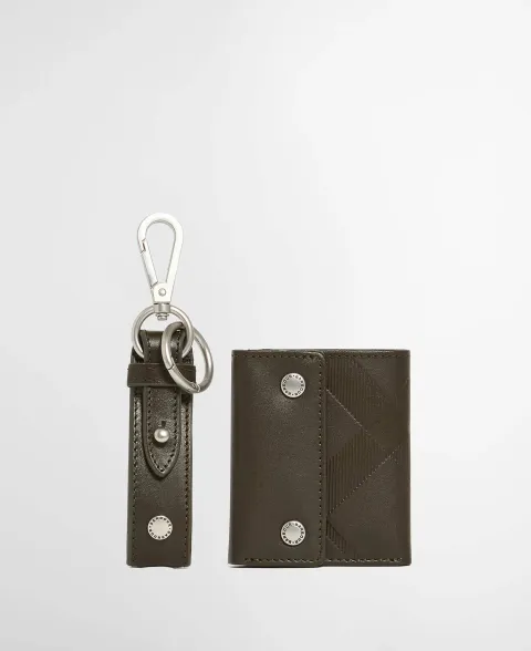 Brunton Leather Wallet & Keychain Gift Set