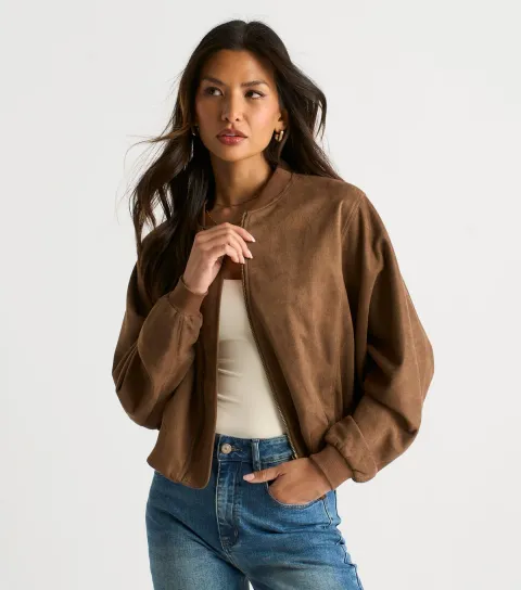 Women's Brown Puff Ball Jacket