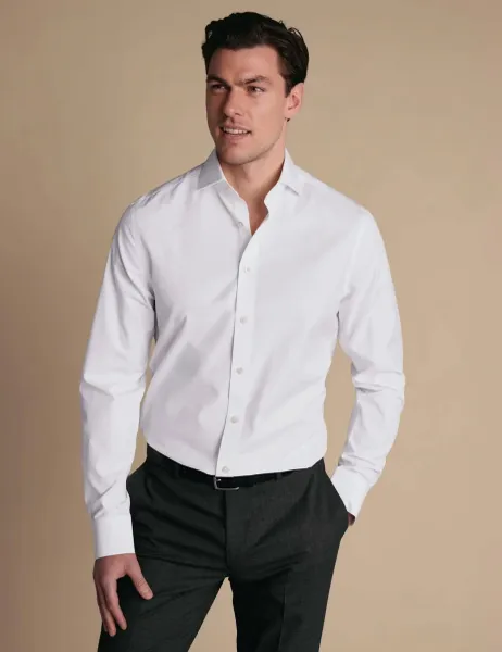 Charles Tyrwhitt Tailored Fit Non Iron Pure Cotton Shirt White