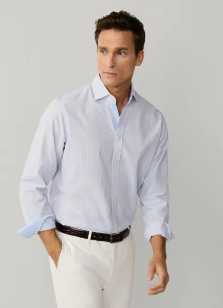 Classic Fit Hairline Two-Tone Stripe Shirt