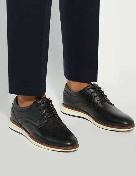 Dune London Leather Lace Up Shoe Black