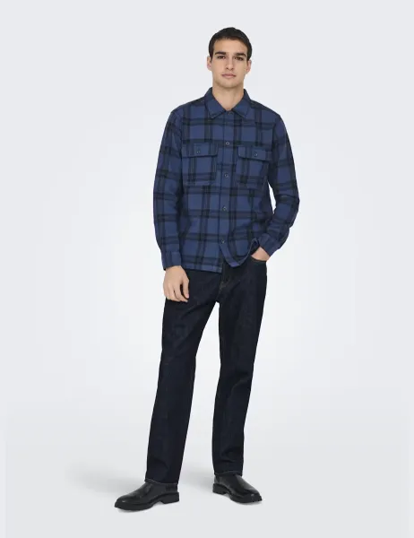 Only & Sons Straight Fit 5 Pocket Rigid Jeans Blue
