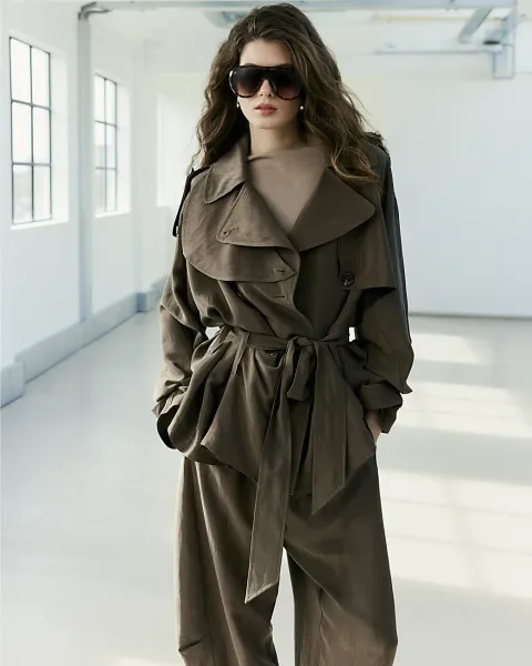 River Island Ri Studio Short Drapey Trench Coat