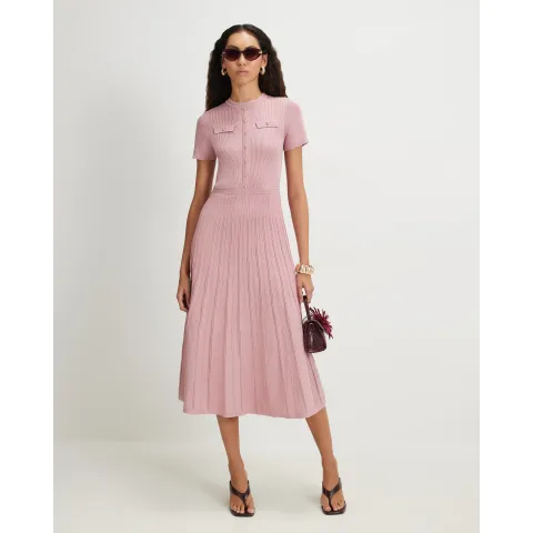 River Island Pointelle Knit Midi Dress