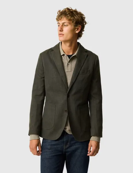 Rodd & Gunn Deveron Regular Fit Cotton Rich Blazer Dark Green
