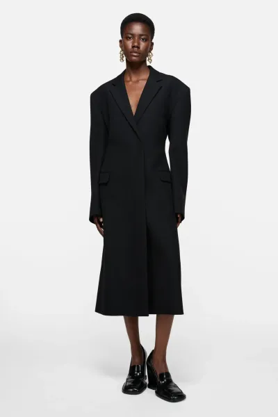 Double-breasted wool coat