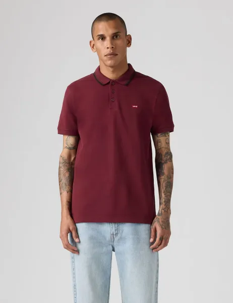 Levi's Levi's Pure Cotton Tipped Polo Shirt Burgundy