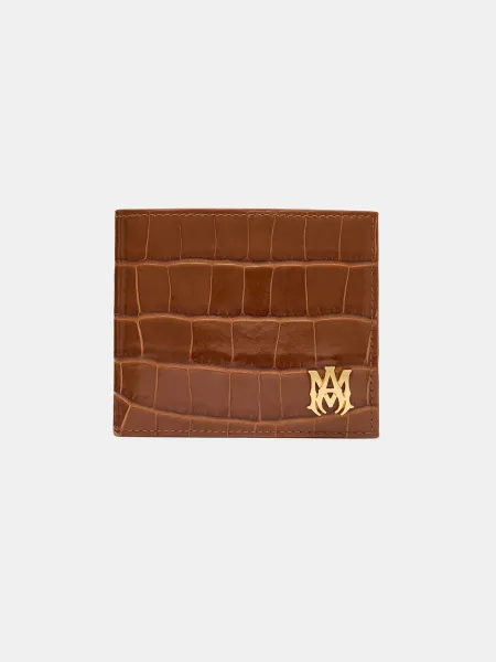 CROC EMBOSSED BIFOLD - MALT