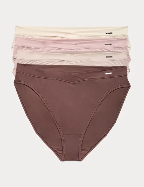 Autograph 4pk Flexifit High Leg Knickers Medium Brown