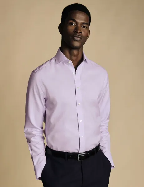 Charles Tyrwhitt Slim Fit Non Iron Pure Cotton Shirt Lilac