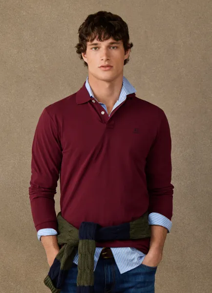 Hackett Classic Fit Long Sleeve Branded Polo