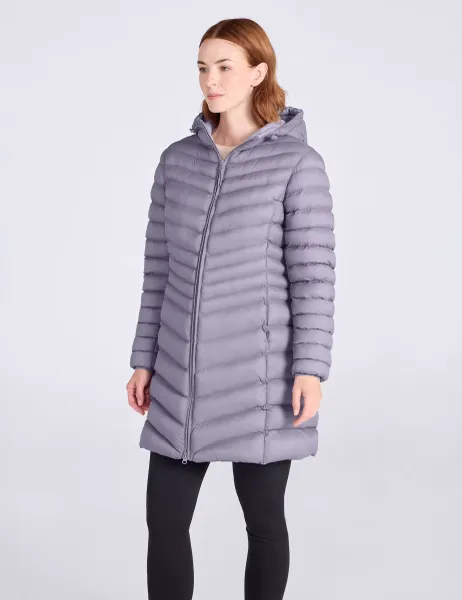 Mountain Warehouse Florence Padded Hooded Longline Jacket Mauve