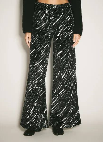 Flocked Loose Jeans