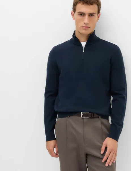 Marks & Spencer Air-Yarn Half Zip Jumper Navy