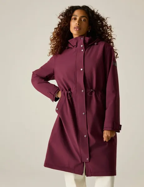 Regatta Yasira Hooded Padded Longline Jacket Purple