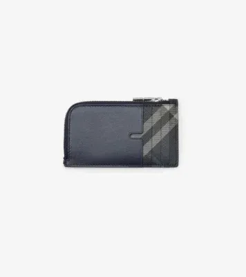 Pop Check Zip Card Case​ in Midnight blue