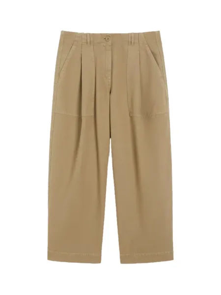 Canvas barrel-leg jeans