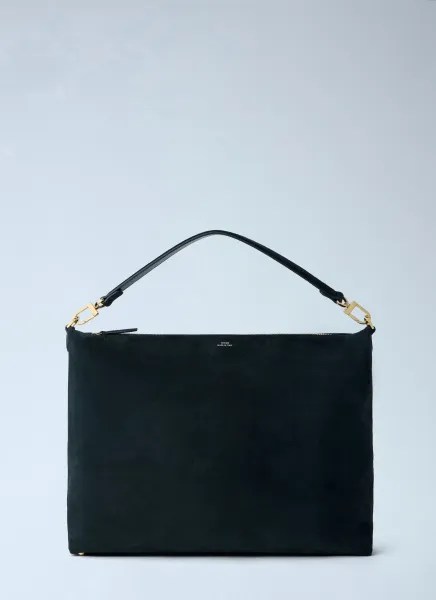 Medium Bevel Suede Shoulder Bag