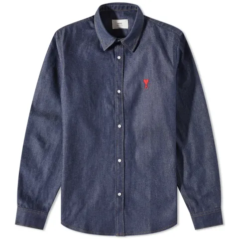 AMI Small A Heart Denim Shirt