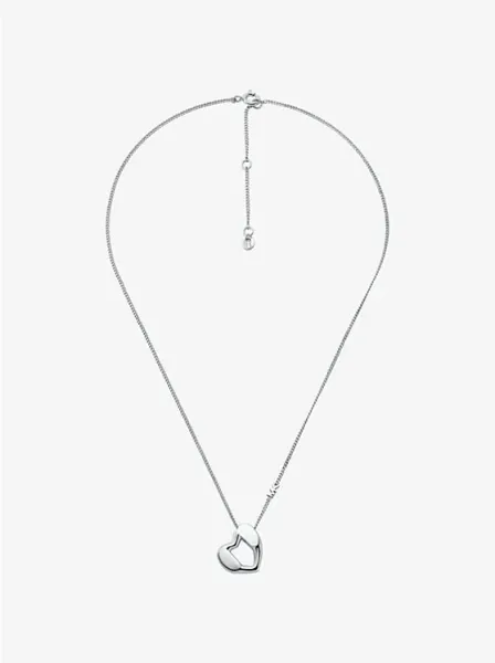 Precious Metal-Plated Sterling Silver Heart Pendant Necklace